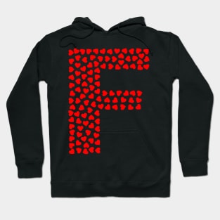 Letter F Heart Shape Initial Hoodie